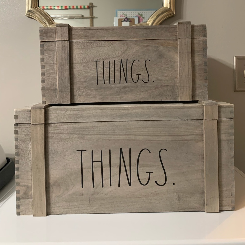 NWT Rae Dun wood storage boxes